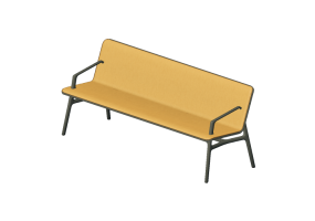 3D Benches - Bench with upholstered seat - Allermuir - Axyl Bench - AXLBA20U2