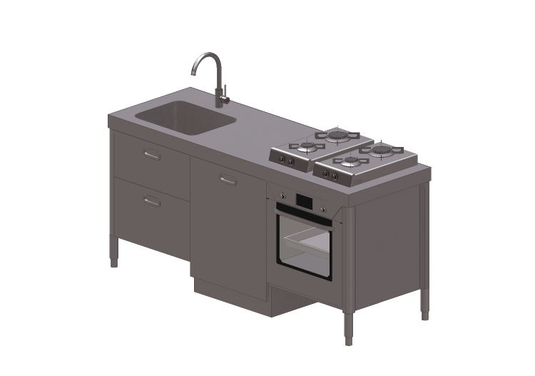 Cucine 3D - Cucina componibile - Alpes Inox - Alpes Inox Cucine 3D - Cucina componibile - Alpes Inox - Alpes Inox