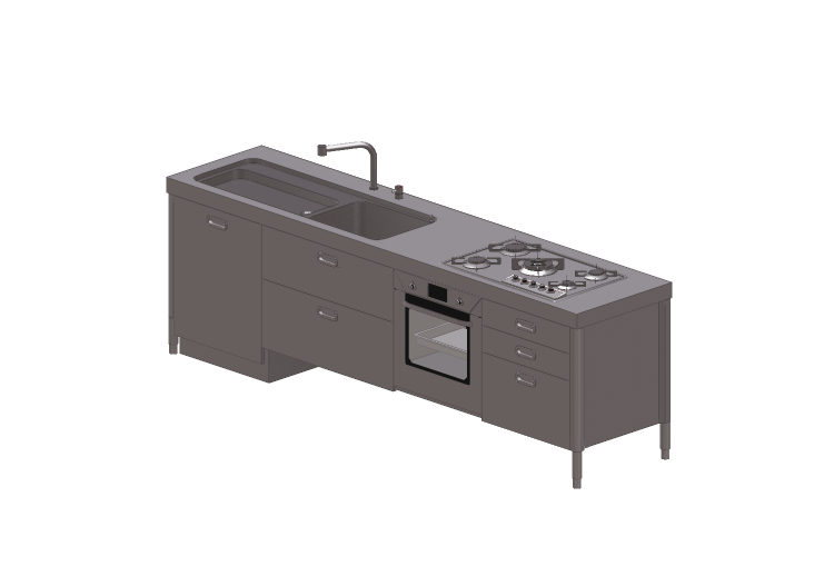 Cucine 3D - Cucina componibile - Alpes Inox - Alpes Inox Cucine 3D - Cucina componibile - Alpes Inox - Alpes Inox