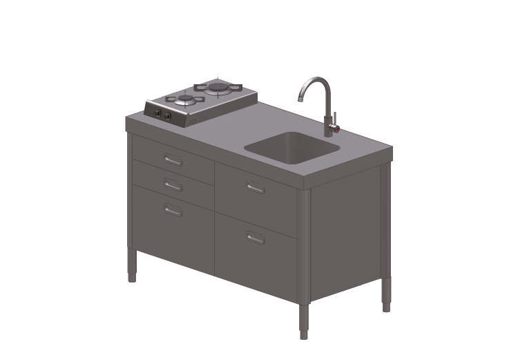 Cucine 3D - Cucina componibile - Alpes Inox - Alpes Inox Cucine 3D - Cucina componibile - Alpes Inox - Alpes Inox