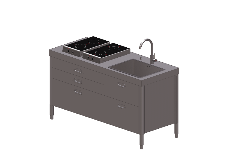 Cucine 3D - Cucina componibile - Alpes Inox - Alpes Inox Cucine 3D - Cucina componibile - Alpes Inox - Alpes Inox