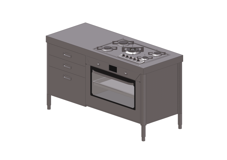 Cucine 3D - Elemento da cucina - Alpes Inox - Alpes Inox Cucine 3D - Elemento da cucina - Alpes Inox - Alpes Inox