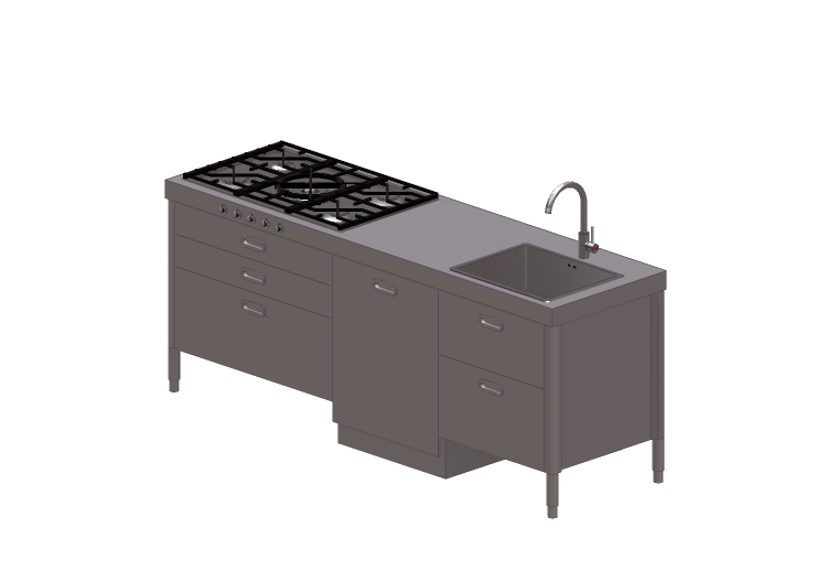 Cucine 3D - Cucina componibile - Alpes Inox - Alpes Inox Cucine 3D - Cucina componibile - Alpes Inox - Alpes Inox
