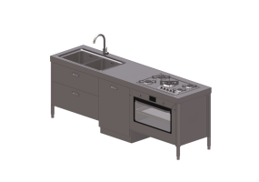 Cucine 3D - Cucina componibile - Alpes Inox 