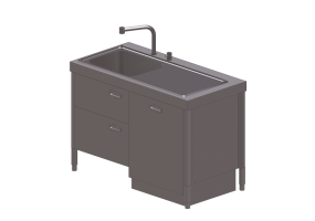 Lavelli 3D - Lavabo con cassetti e lavastoviglie - Alpes Inox 