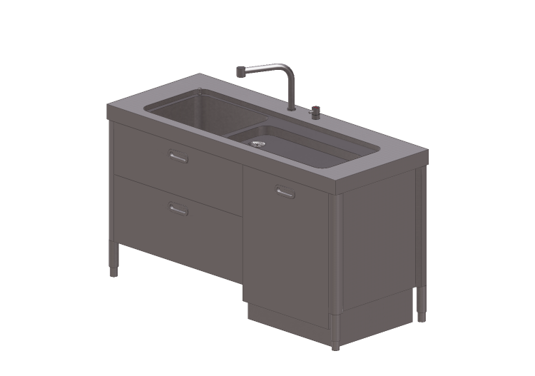 Lavelli 3D - Lavabo con cassetti e lavastoviglie - Alpes... Lavelli 3D - Lavabo con cassetti e lavastoviglie - Alpes...