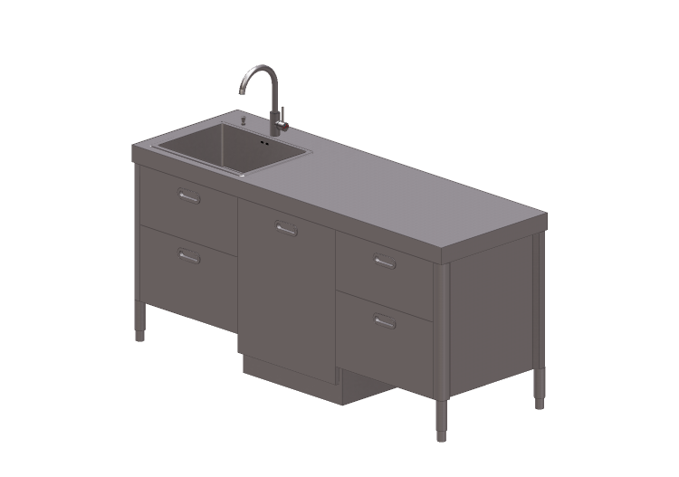 Lavelli 3D - Lavabo con cassetti e lavastoviglie - Alpes... Lavelli 3D - Lavabo con cassetti e lavastoviglie - Alpes...
