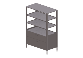 3D Columns - Column with Shelves and drawers - Alpes Inox