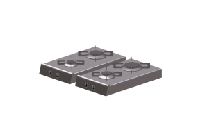 Electrodom&eacute;sticos 3D - Cocina de gas - Alpes Inox - R+30+2GG+e+R+30+2GR