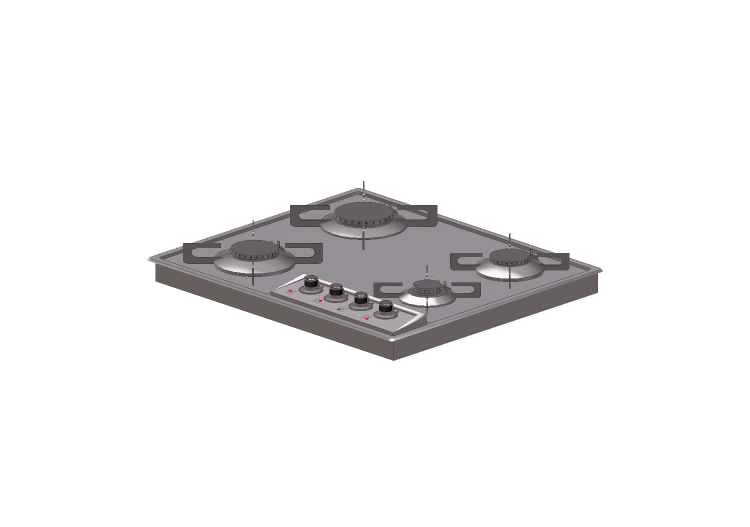 Electrodomésticos 3D - Cocina de gas - Alpes Inox -... Electrodomésticos 3D - Cocina de gas - Alpes Inox -...