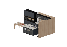 Cozinhas 3D - Cozinha com eletrodom&eacute;sticos - Alta - Sistema 22 - Ambiente 04