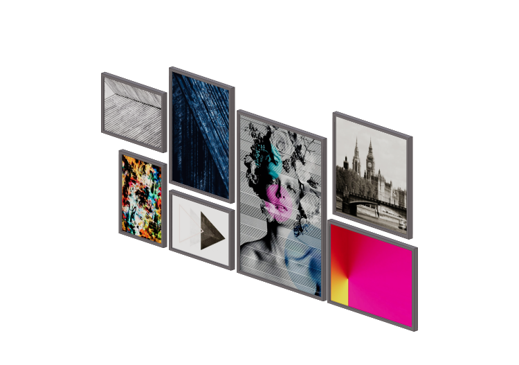 Quadros 3D - Arranjo de sete quadros – Ammo Quadros - Ammo... Quadros 3D - Arranjo de sete quadros – Ammo Quadros - Ammo...