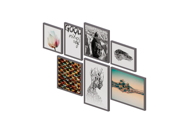Quadros 3D - Arranjo de sete quadros – Ammo Quadros - Ammo... Quadros 3D - Arranjo de sete quadros – Ammo Quadros - Ammo...