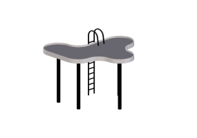 Tables 3D - Petite table en m&eacute;tal - Artzzi - Swimmingpool