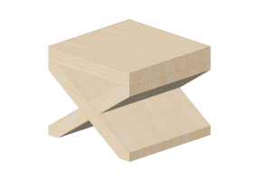 Cadeira 3D - Banqueta de madeira - Artzzi - Charlot